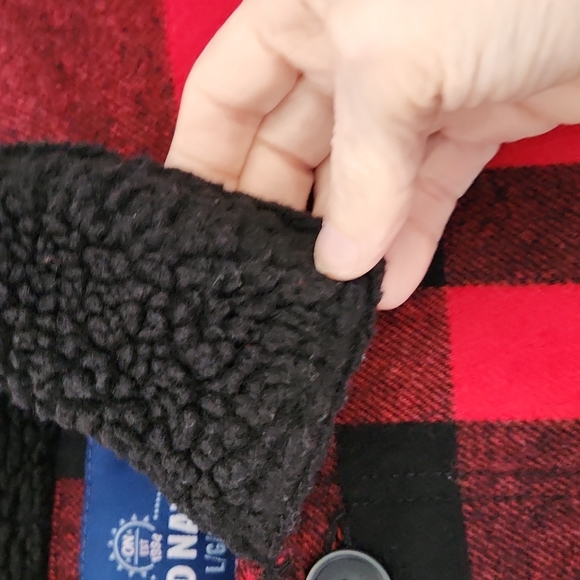 Old Navy, Mens, Large, Red&Black Plaid Jacket, Top Half Thick Fleece - Picture 7 of 13